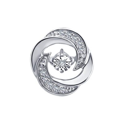 Подвеска с бриллиантами из золота 585 пробы