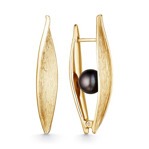 Серьги с жемчугом из серебра 925 пробы