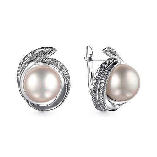 Серьги с жемчугом из серебра 925 пробы
