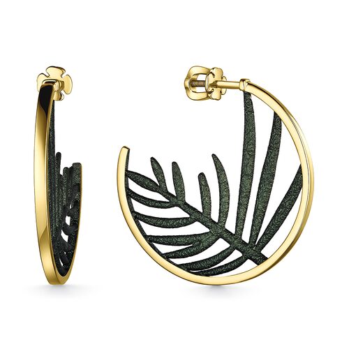 Серьги с эмалью из серебра 925 пробы