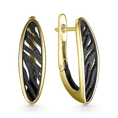 Серьги с эмалью из серебра 925 пробы с позолотой