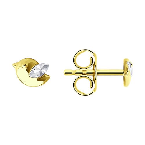 Серьги "Птички" из золота 585 пробы