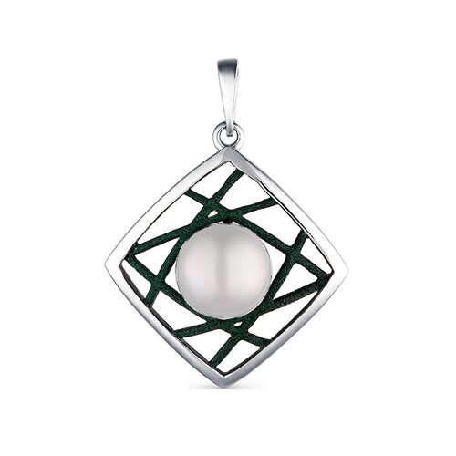 Подвеска с жемчугом и эмалью из серебра 925 пробы