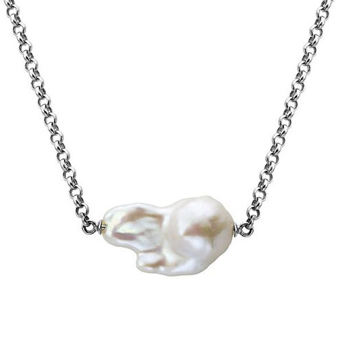 Колье с барочным жемчугом из серебра 925 пробы