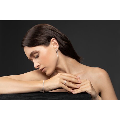 Браслет с бриллиантами из белого золота 585 пробы