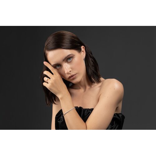 Браслет с бриллиантами из белого золота 585 пробы