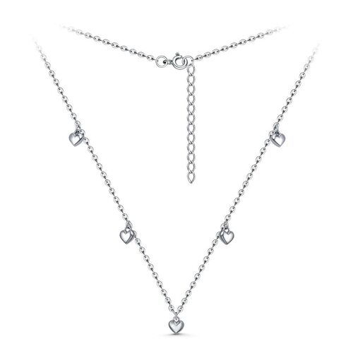 Колье "Сердца" из серебра 925 пробы