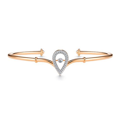 Браслет с танцующим бриллиантом из золота 585 пробы арт. 55864-100