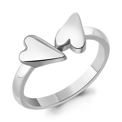 Кольцо "Сердца" из серебра 925 пробы