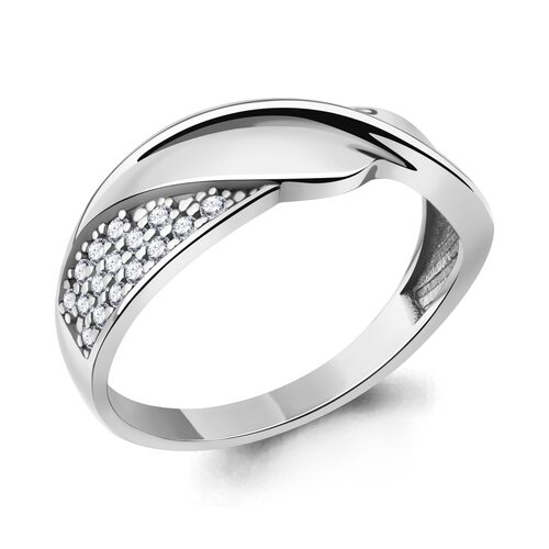 Кольцо с фианитами из серебра 925 пробы