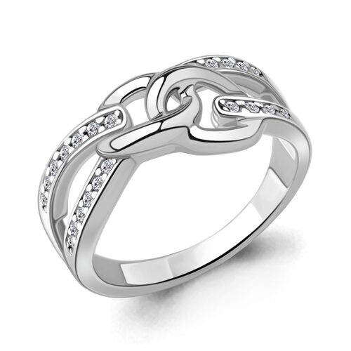 Кольцо с фианитами из серебра 925 пробы