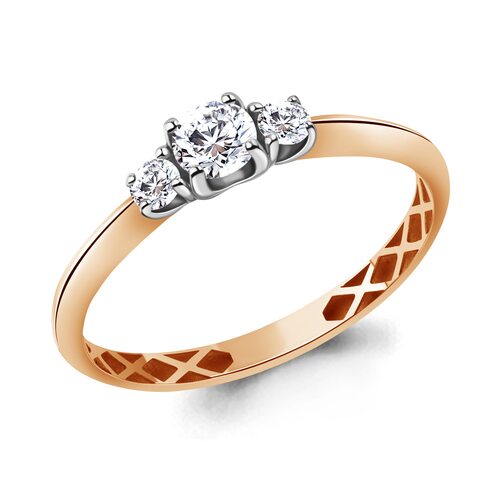 Кольцо с фианитами из золота 585 пробы