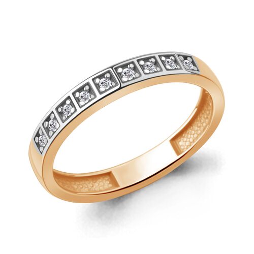 Кольцо с фианитами из золота 585 пробы