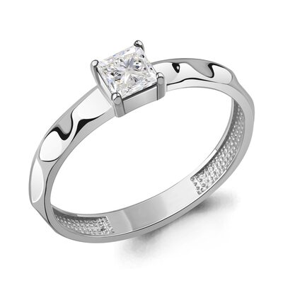 Кольцо с фианитом из серебра 925 пробы