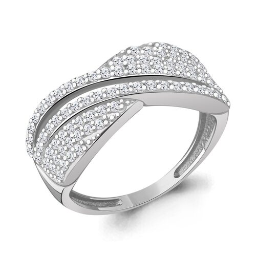 Кольцо с фианитами из серебра 925 пробы