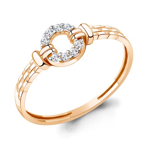 Кольцо с фианитами из золота 585 пробы