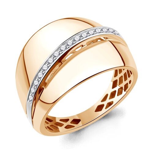 Кольцо с фианитами из золота 585 пробы