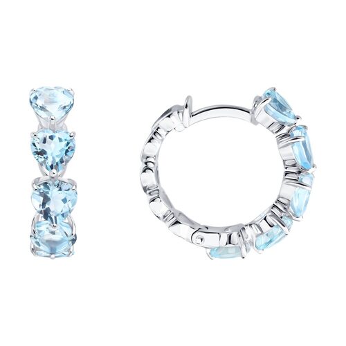 Серьги с аквамарином из золота 585 пробы