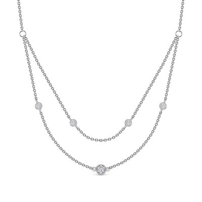 Колье с бриллиантами из золота 585 пробы 