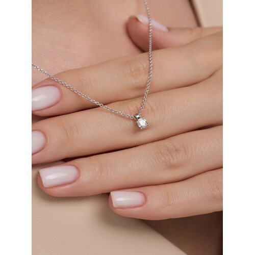 Колье с бриллиантом из белого золота 585 пробы