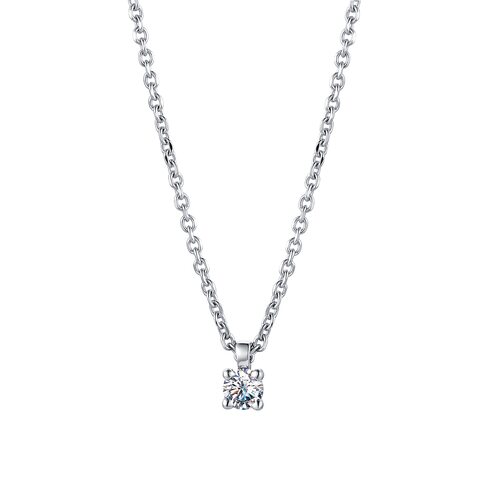 Колье с бриллиантом из белого золота 585 пробы