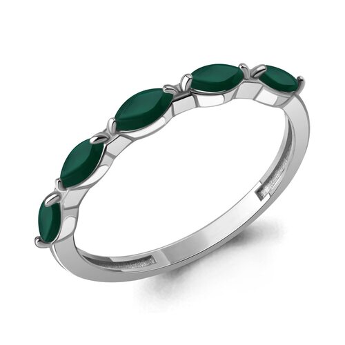 Кольцо с агатами из серебра 925 пробы