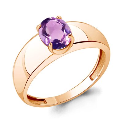 Кольцо с аметистом из золота 585 пробы