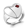 Кольцо "Сердце" с гранатом из серебра 925 пробы