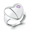 Кольцо "Сердце" с аметистом из серебра 925 пробы