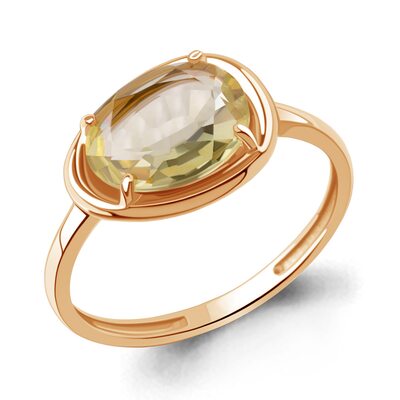 Кольцо с кварцем из золота 585 пробы