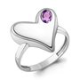 Кольцо "Сердце" с аметистом из серебра 925 пробы