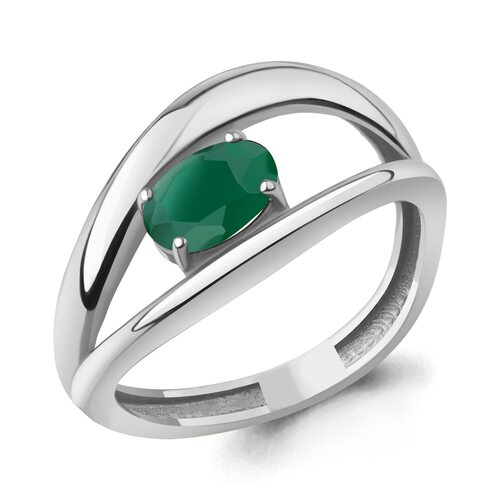 Кольцо с агатом из серебра 925 пробы