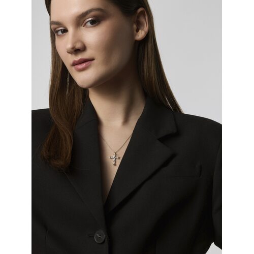 Колье "Крест" с бриллиантами из золота 585 пробы