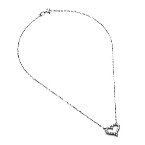 Колье "Сердце" с бриллиантами из белого золота 585 пробы