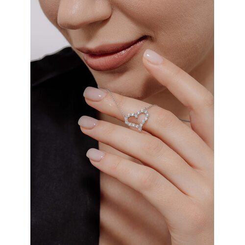 Колье "Сердце" с бриллиантами из белого золота 585 пробы