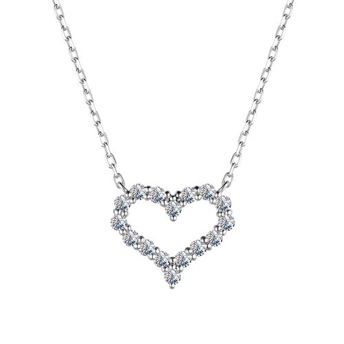 Колье "Сердце" с бриллиантами из белого золота 585 пробы