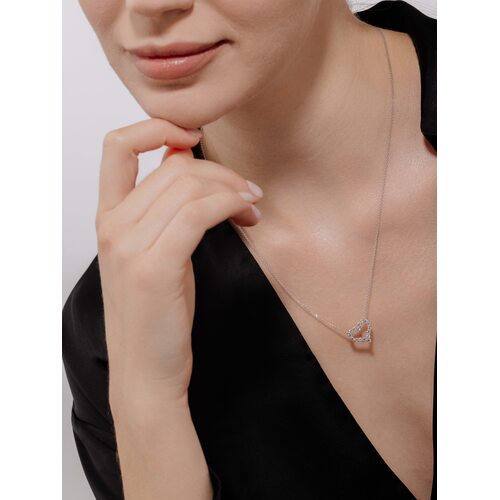 Колье "Сердце" с бриллиантами из белого золота 585 пробы