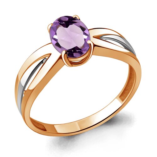 Кольцо с аметистом из золота 585 пробы 