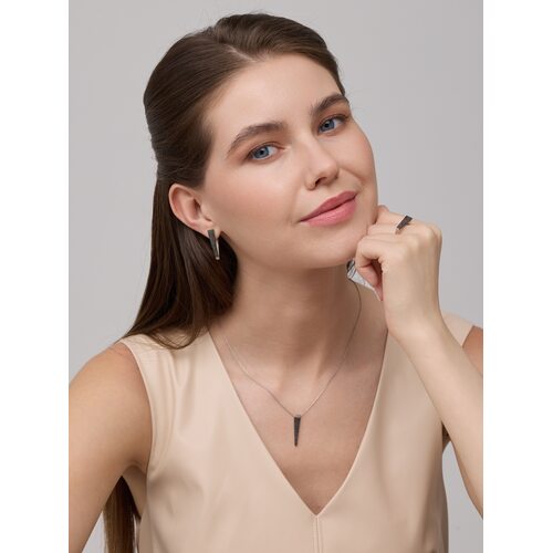 Колье с черными бриллиантами из белого золота 585 пробы