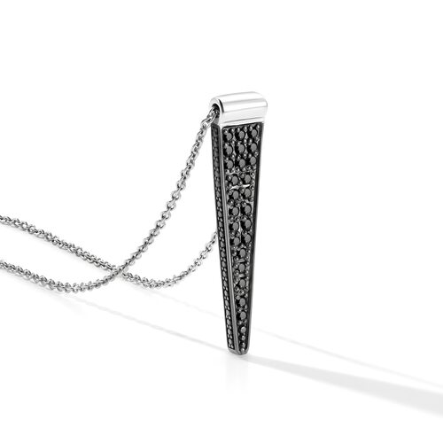 Колье с черными бриллиантами из белого золота 585 пробы