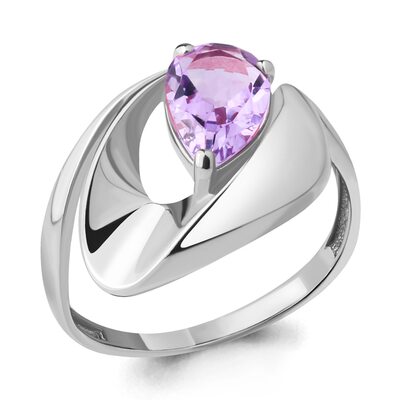 Кольцо с аметистом из серебра 925 пробы