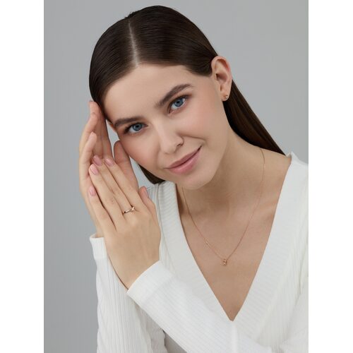 Колье с бриллиантом из золота 585 пробы