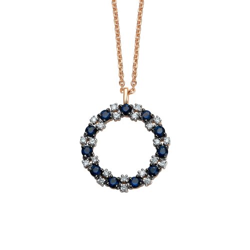 Колье с сапфирами и бриллиантами из золота 585 пробы