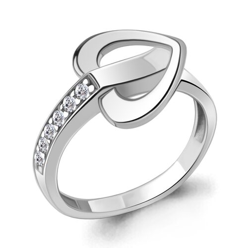 Кольцо с фианитами из серебра 925 пробы