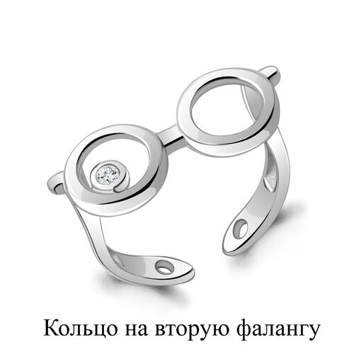 Кольцо с фианитом из серебра 925 пробы