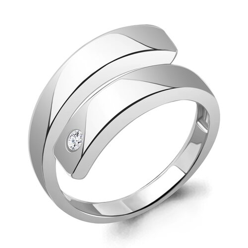 Кольцо с фианитом из серебра 925 пробы