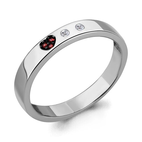 Кольцо с нанотурмалином и фианитами из серебра 925 пробы