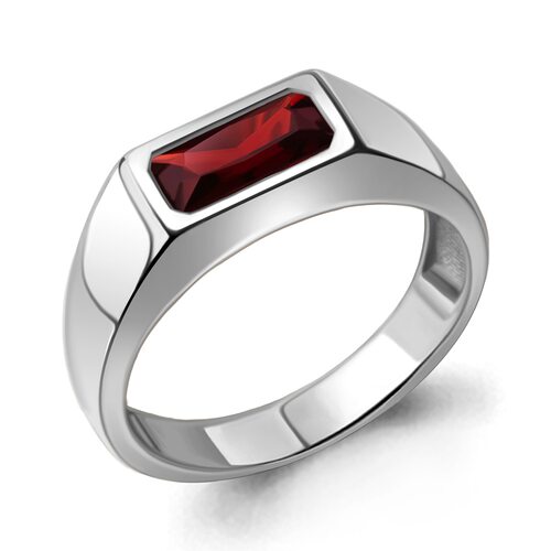 Кольцо с гранатом из серебра 925 пробы