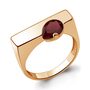 Кольцо с гранатом из серебра 925 пробы с позолотой
