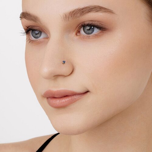 Пирсинг с сапфирами из золота 585 пробы